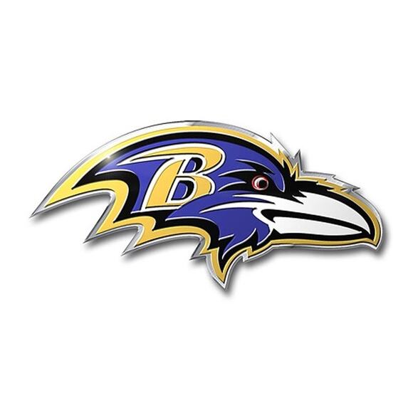 Emblem Car NFL Ravens Decal Sticker Rear Badge Auto Baltimore Metal Trunk Blue - Picture 1 of 3